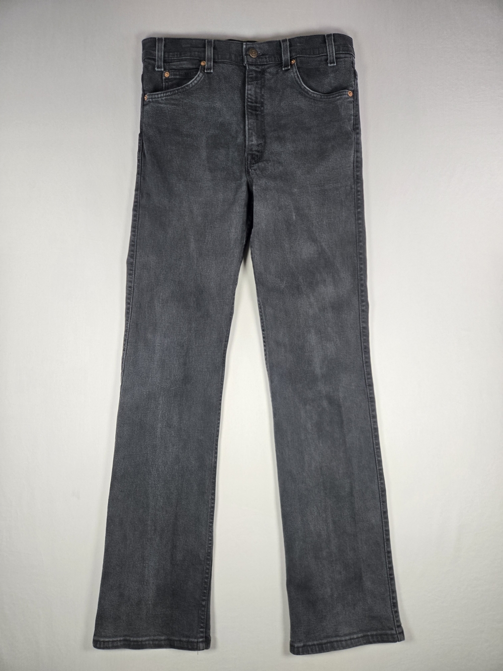 Vintage 90s Y2k 1994 Levi's 517 Orange Tab Black Bootcut Jeans W34 L32